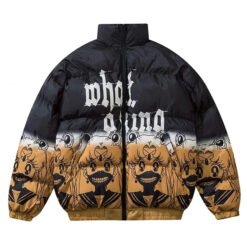 Alternative view of Hip Hop Oversized Padded Parkas Mens Harajuku Gradient Carto