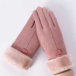 Touchscreen Compatible Thermal Gloves For Women Cyclists - Pink, Free Size