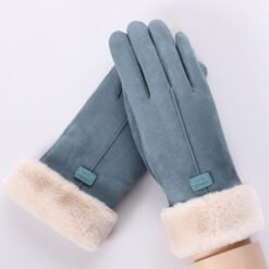 Touchscreen Compatible Thermal Gloves For Women Cyclists - Blue, Free Size