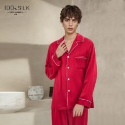 Mumi Heavyweight Silk Pajamas For Men - 5088 Wine Red 19 M, L
