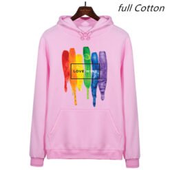 Men's Pride Lgbt Cotton Fleece Hoodies Sweatshirts Man Love Wins Sweatshirts Hoodies Comics Hoodie - Pink full Cotton, XXL