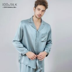 Mumi Heavyweight Silk Pajamas For Men - 5092 Tile Blue 16 M, XXL