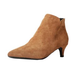 Suede Stiletto Heel Ankle Boots Pointed-toe Ankle Boots - Brown, 36