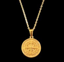 Necklaces - Gold, Compass necklace