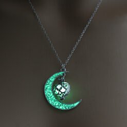 Glowing Pendant Necklaces Silver Plated Chain Necklaces - NY348 Yellow green