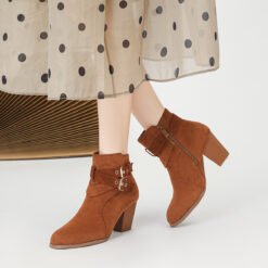Women's Ankle Boots New Fashion Ankle Boots Comfortable Suede - Camel, 35