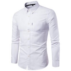 Men S Shirts Korean Men Slim Long Sleeve Dress Shirt - White, 5XL