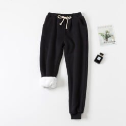 Harajuku Loose Joggers Wide Leg SweatPants Women Trousers - Styleb thick black, 4XL