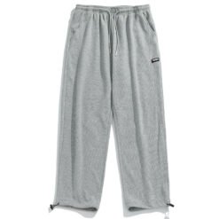 Men's Loose Straight Drawstring Lounge Pants - Grey, S