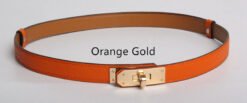 High Quality Women Real Leather 1.8cm Width Belts Golden - 6 Style