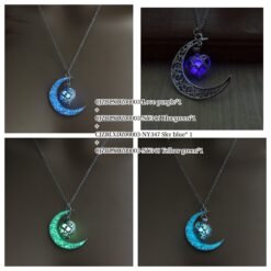 Glowing Pendant Necklaces Silver Plated Chain Necklaces - Bundle1