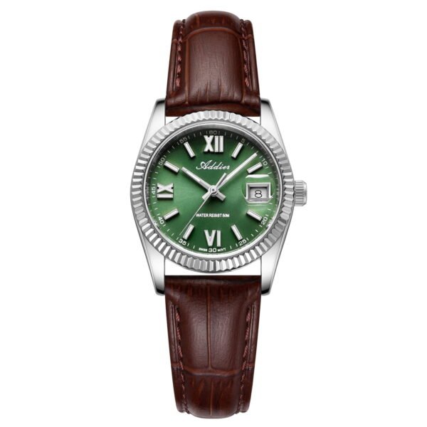 ADDIES Women's Dress Watch 50M Waterproof, Swiss Quartz Analog BGW9 Luminous Hands Stainless Steel Case Brown Band AW25901