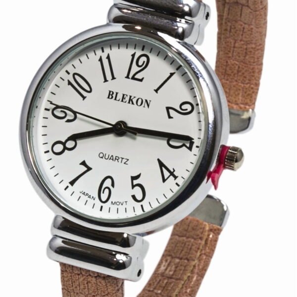 Blekon Brand Collections Japanese Quartz for Adult Women's 31mm Case Snake Pattern Leather Bangle Wristwatch