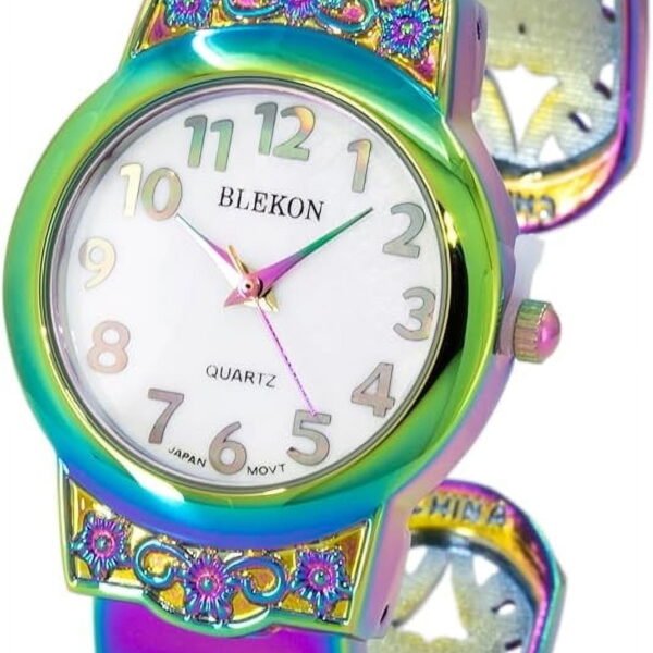 Blekon Collections Japanese Quartz Women's 28mm Case Elegantly Designed Cuff Bangle Watch