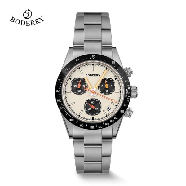 Boderry GOLDACE Titanium Chronograph Watch Mecha-Quartz Movement Luminous Business Wristwatch 100M Waterproof Clock