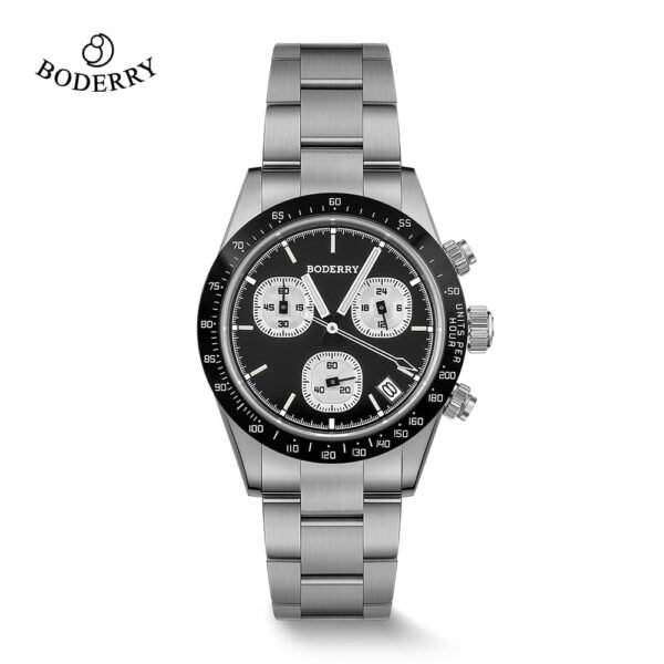 Boderry GOLDACE Titanium Chronograph Watch Mecha-Quartz Movement Luminous Business Wristwatch 100M Waterproof Clock