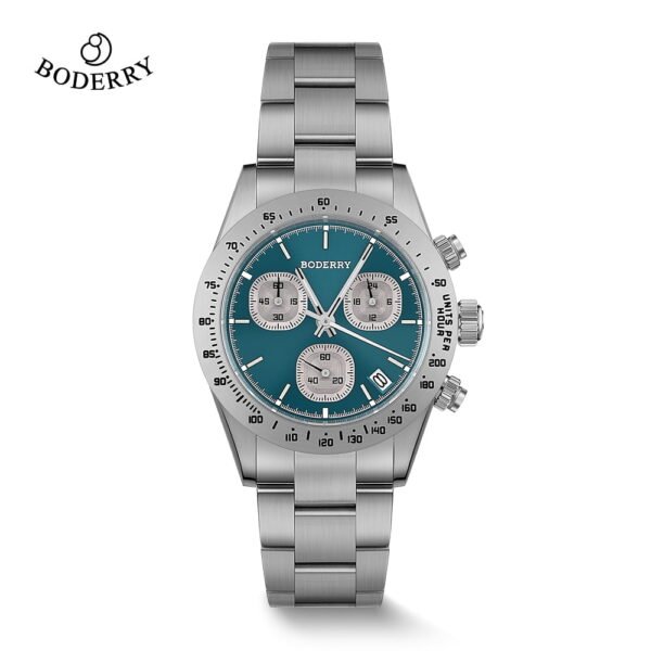 Boderry GOLDACE Titanium Chronograph Watch Mecha-Quartz Movement Luminous Business Wristwatch 100M Waterproof Clock