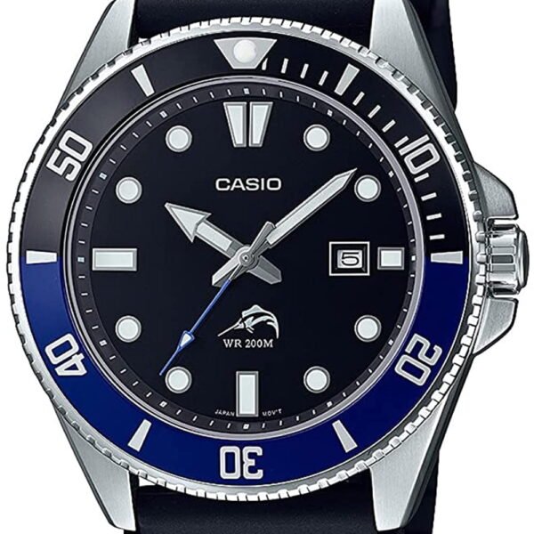 Casio Men's Sports Quartz 200m Stainless Steel/Black Resin Watch MDV106B-1A1V