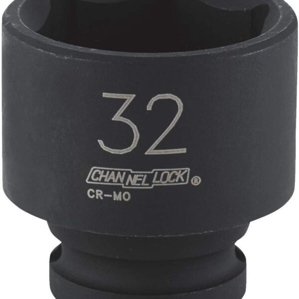 Channellock 1/2" Drive 32 mm 6-Point Shallow Metric Impact Socket