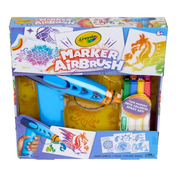 Crayola Marker Airbrush Spray Art Kit, DIY Arts and Crafts Kit, Screen Free Activity, Creative Toys and Gifts for Kids, 6+