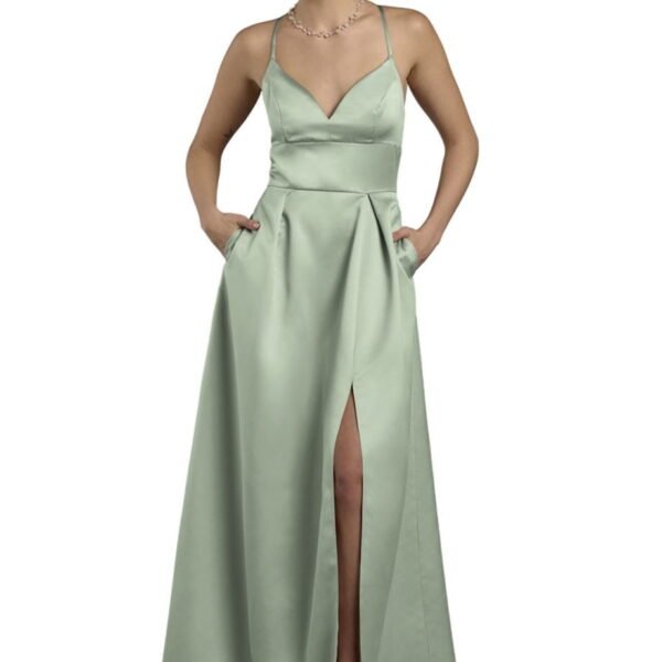 David’s Bridal, The Edit by DB Studio Women's Formal Empire Waist Ball Gown, Full Length, Satin