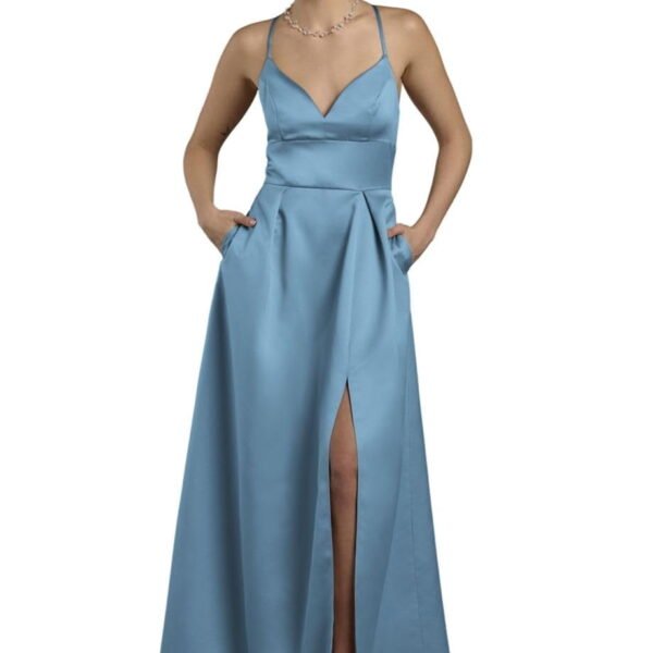 David’s Bridal, The Edit by DB Studio Women's Formal Empire Waist Ball Gown, Full Length, Satin