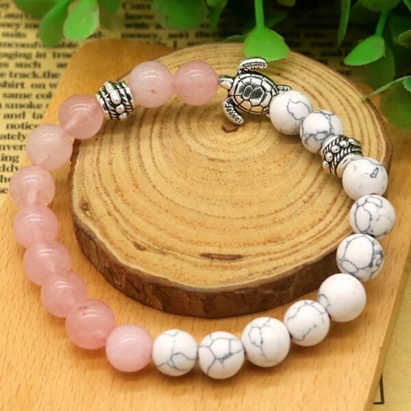 Genuine Quartz and Turtle Healing Bracelet