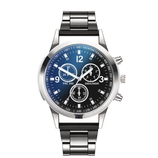 Ke1Clo Men's Quartz Watch Stainless Steel Bracelet Analog Casual Under $5! Adult Wristwatch 40mm Case Gloss Finish Round Dial Watch B