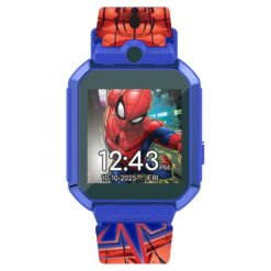 Marvel Spider-Man iTime Unisex Child Smart Watch with Silicone Strap and Metallic Blue Case 42mm