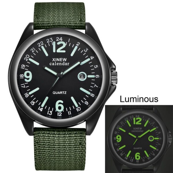 Mens Watches Military Army Analog Quartz Waterproof Wrist Watch for Men Date Display Nylon Tactical Field Sports Wristwatch