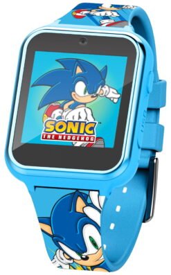 Sega Sonic The Hedgehog iTime Unisex Child Smart Watch with Silicone Strap and Blue Case 42mm