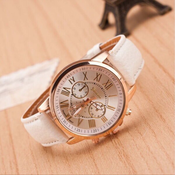 White Sport Watch for Women under $5! Ke1Clo Quartz Multi-pointer Watch with Leather Strap 40mm Dial