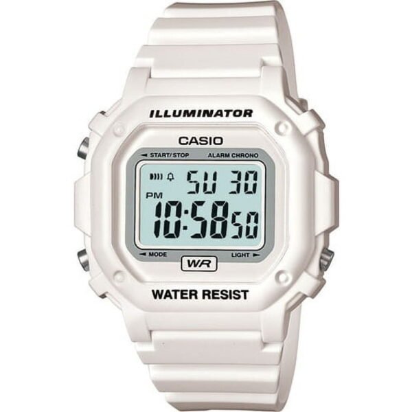 Casio Men's Digital Illuminator Sport Watch, White Resin F108WHC-7BCF
