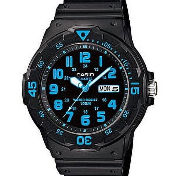 Casio Men's Dive Style Watch, Black/Blue Accents MRW200H-2BV