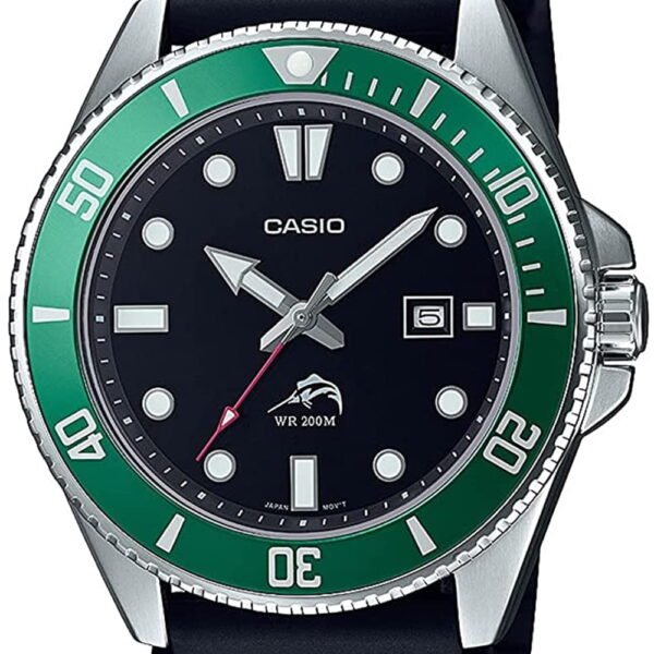 Casio Men's Sports Quartz 200m Stainless Steel/Black Resin Watch MDV106B-1A3V