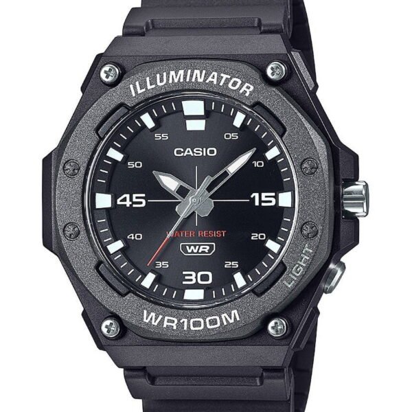 Casio Mens Analog 3-Hands Heavy Duty Wristwatch, Black