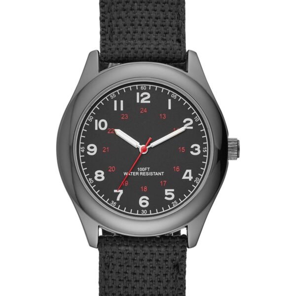 GEORGE Men's Watch: Gunmetal Case, Black Easy Read Dial, Black Nylon Strap (FMDOGE005)
