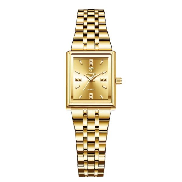 LIEBIG Gold Watches for Women Easy Read Ladies Quartz Waterproof Wrist Watch with Stainless Steel Strap