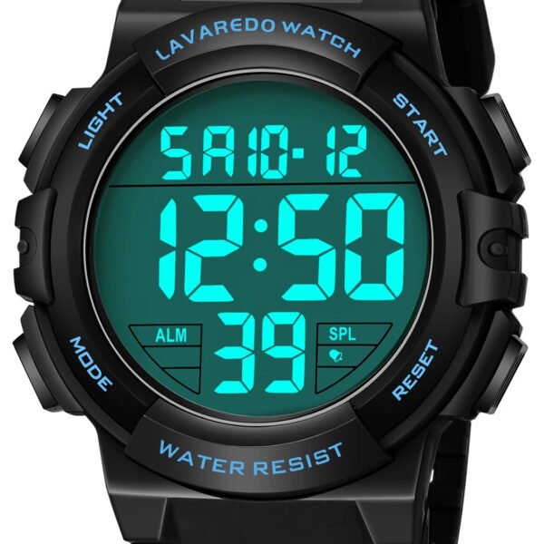Men's Digital Sports Watch With Stopwatch/Alarm/Dual Time/ LED Backlight Outdoor Sports Waterproof Watch PU Strap Gifts for Man Christmas Gifts