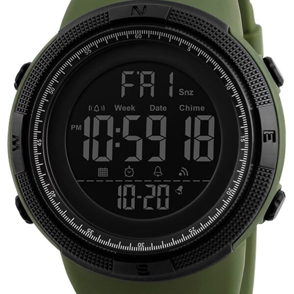 SKMEI Men's Watch Waterproof Digital Sport Watch  Military Digital Watches for men Alarm Back Light Classic Large Face Watch Army Green