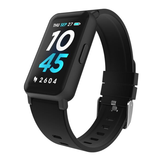 iTech Active 3 Unisex Adult Smartwatch Fitness Tracker, Black, Silicone Strap