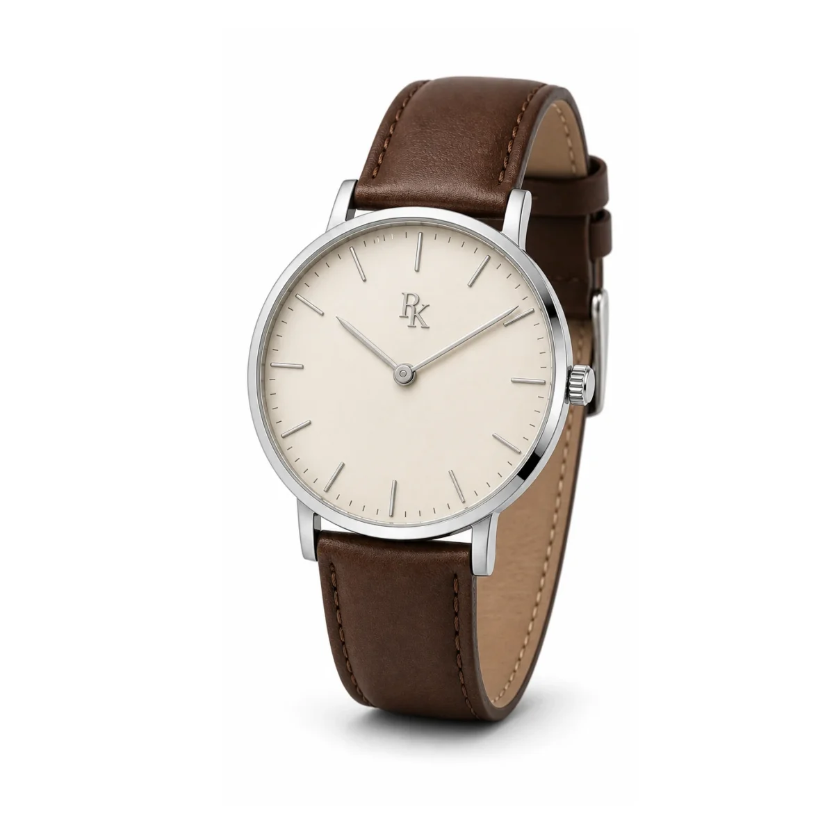 rk-min-39-ivy-brn-angle ModSession Minima 39mm Ivory Brown Minimalist Watch - Image 3