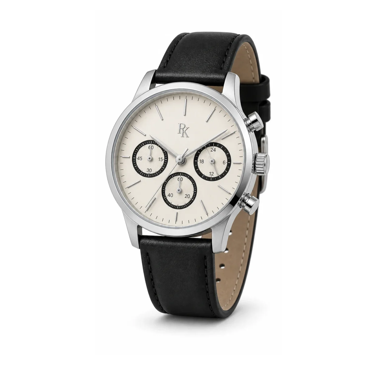 rk-tmp-42-ivy-blk-angle ModSession Tempo 42mm Ivory Black Chronograph Watch - Image 3
