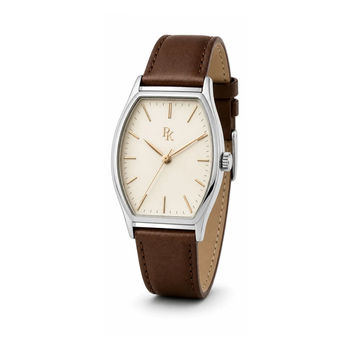 rk-ton-38-crm-brn-macro-dial ModSession Tonneau 38mm Cream Brown Tonneau Watch - Image 6
