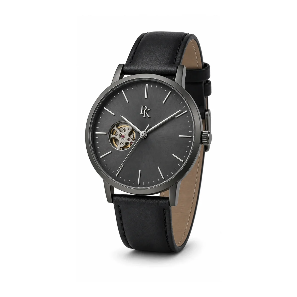 rk-vlt-41-gph-opn-front ModSession Vault 41mm Graphite Open Heart Watch - Image 2