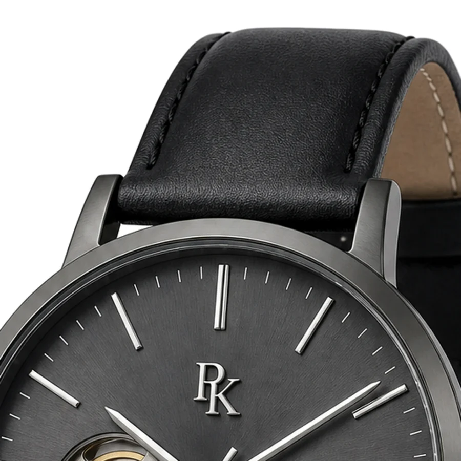 rk-vlt-41-gph-opn-strap ModSession Vault 41mm Graphite Open Heart Watch - Image 5