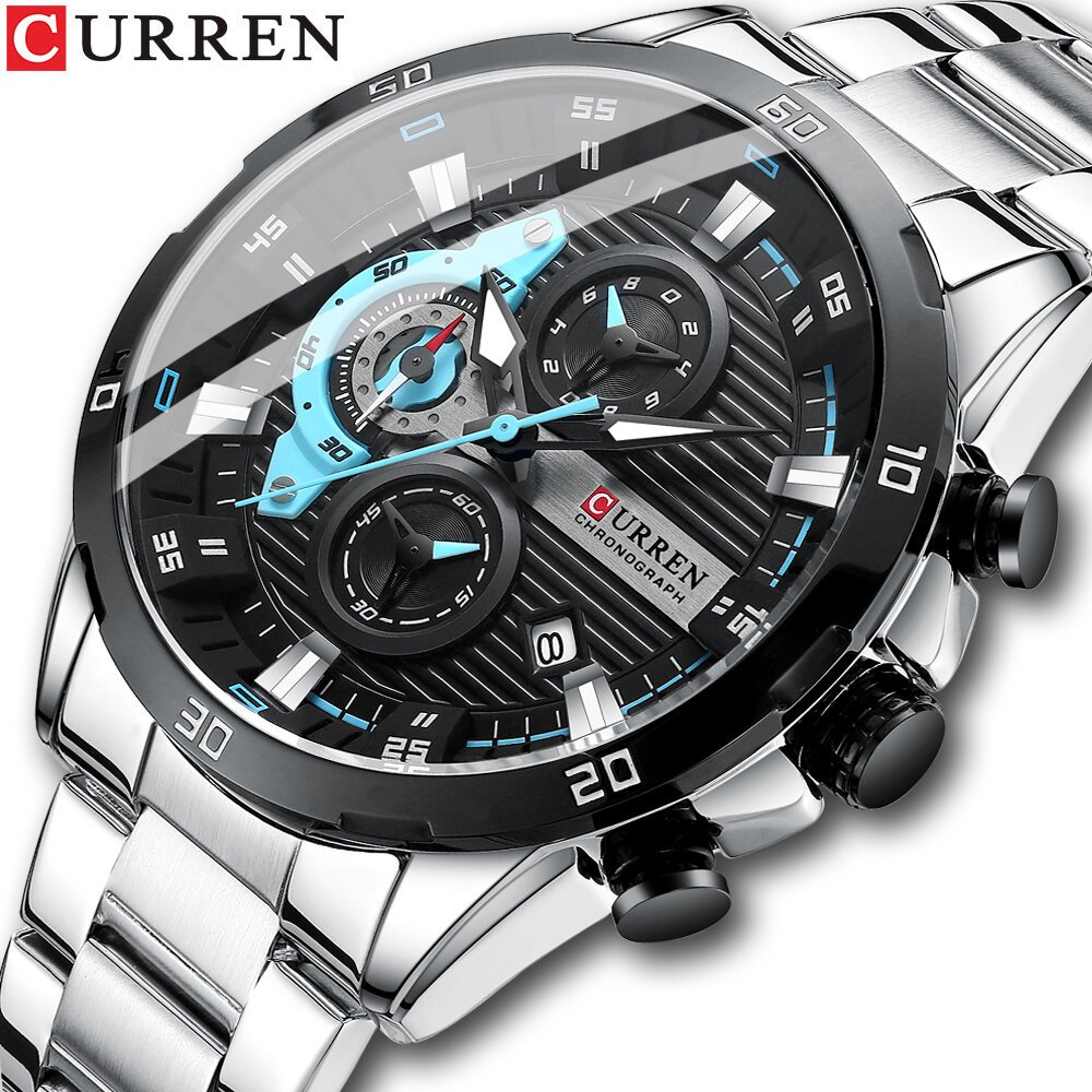 curren stainless steel watches for mens creative fashion luminous dial with chronograph clock male casual wristwatches curren stainless steel watches for mens creative fashion luminous dial with chronograph clock male casual wristwatches