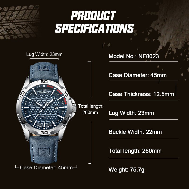 naviforce brand men fashion quartz watches male leather strap sport waterproof wristwatches calendarclock relogio masculino naviforce brand men fashion quartz watches male leather strap sport waterproof wristwatches calendarclock relogio masculino