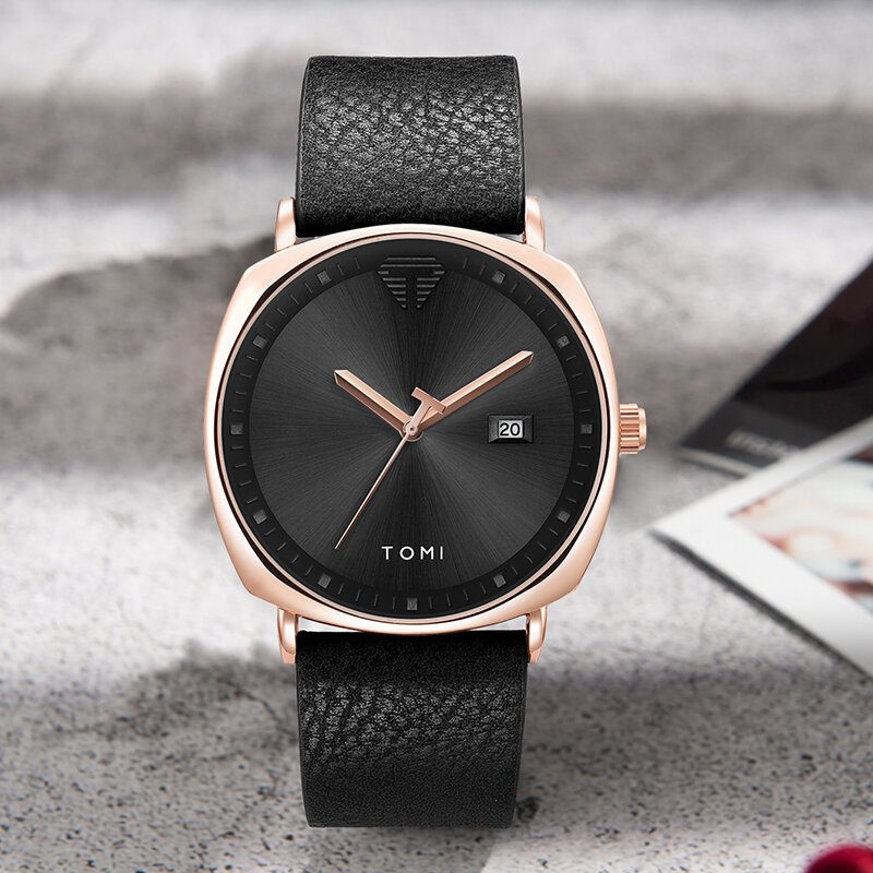 tomi men's watch minimalist fashion sports watch calendar leather casual quartz watch tomi men's watch minimalist fashion sports watch calendar leather casual quartz watch