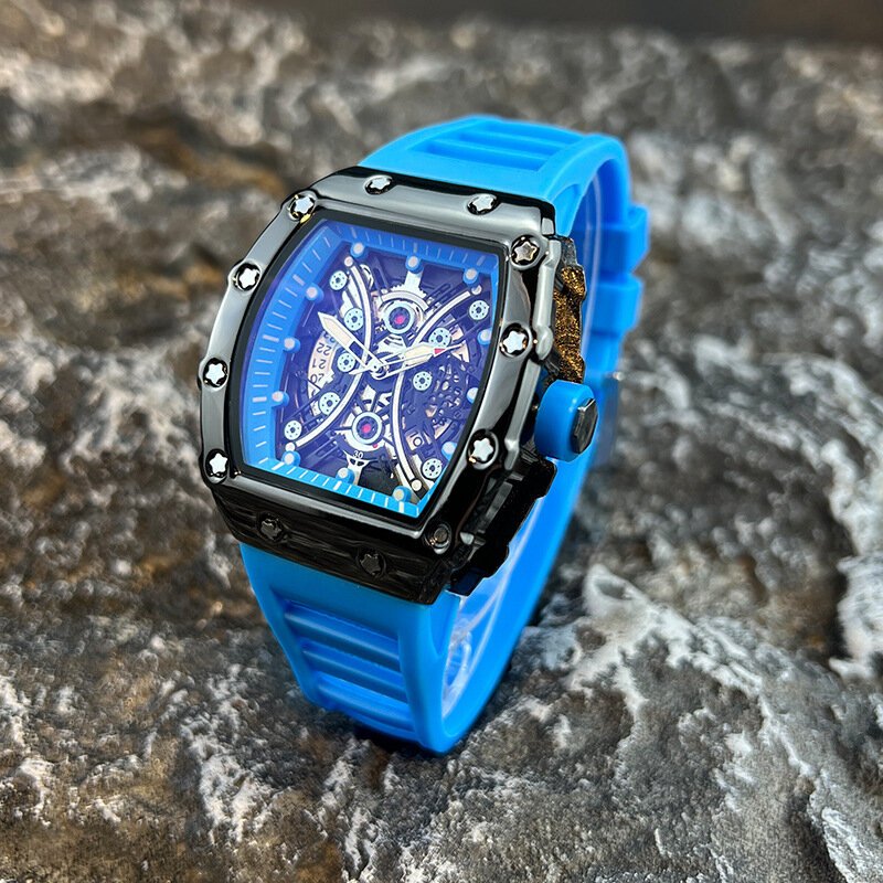 men's watch light luxury brand wine barrel dial fashionable night glow sports watch calendar clock reloj l146